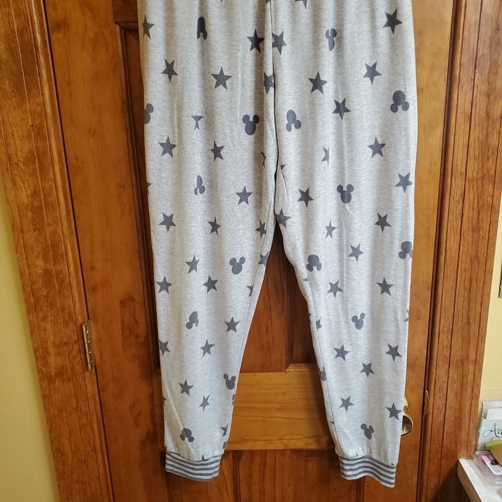 Disney Mickey Mouse Womens Grey 2PC Pajama Set Size M Sleepwear - Picture 9 of 15